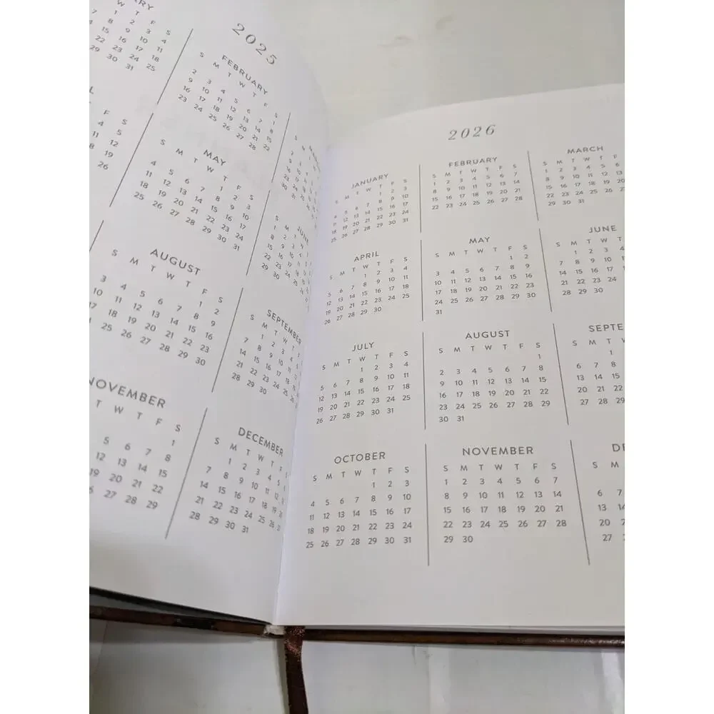 New Eccolo 2025-2026 Weekly Planner Leatherette Soft Covers Map Embossed Unique